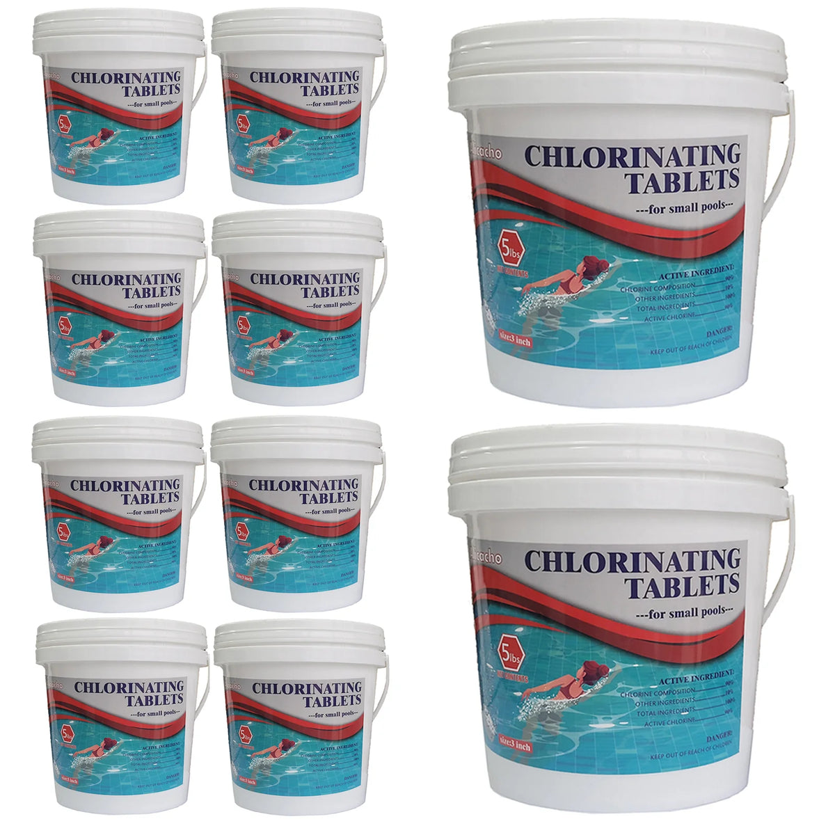 50 lbs 3" Inch Chlorine Tablets (50 lbs, 110 Tabs) Chloroclean